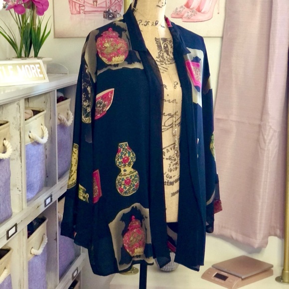 Harari vintage 100% silk kimono robe - Picture 10 of 12